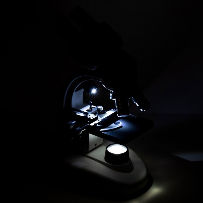 Микроскоп лабораторный кратность 40,100,400, подсветка - фото 1908024334