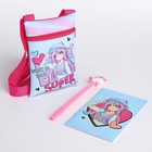 Подарочный набор для девочки «Супер девочка», сумка, ручка, блокнот - Фото 2