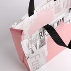 Сумка хозяйственная без застёжки, серая, розовая  (артикул 10179339)  большой выбор товаров оптом и в розницу по низким ценам с доставкой