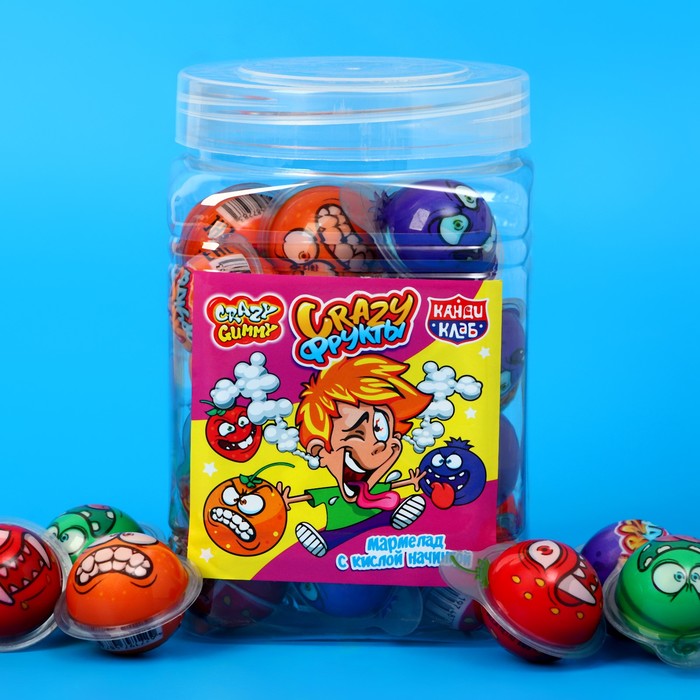 

Мармелад с кислой начинкой "Crazy Фрукты" ассорти, 10 г