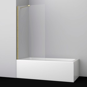 Душевая шторка на ванну WasserKRAFT Aisch 55P01-80 Fixed, 800х1400 мм, прозрачное, золото