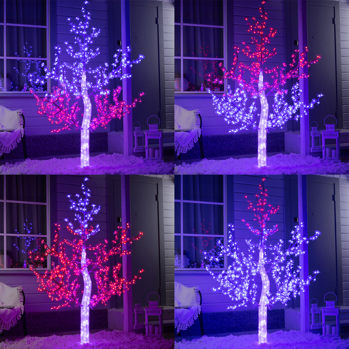 Светодиодное дерево «Акриловое» 1.8 м, 768 LED, постоянное свечение, 220 В, свечение красное/синее - фото 1880037767