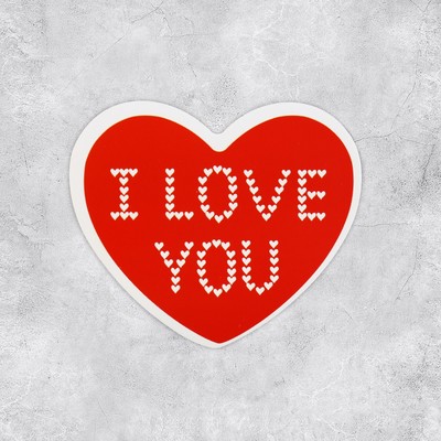 Открытка-валентинка «I love you», сердечки, 7 х 6 см