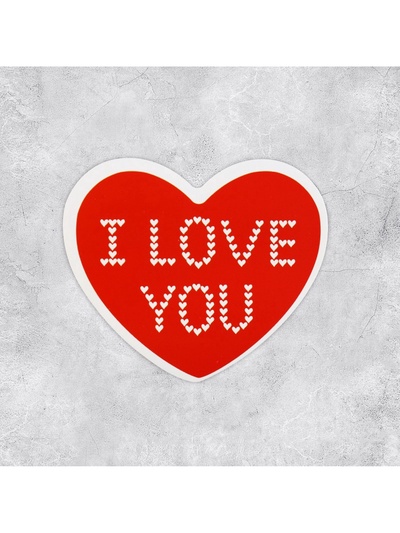 Открытка-валентинка I love you, 14 февраля, сердечки, 7×6 см