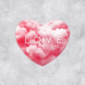 Открытка-валентинка «Love», облака, 7 х 6 см