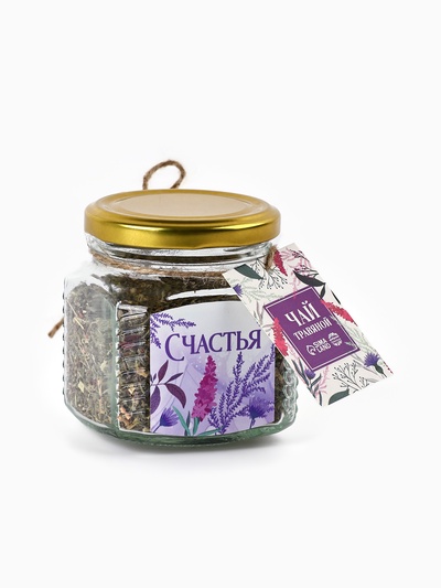 Чай травяной в стеклянной банке «Счастья», 25 г.
