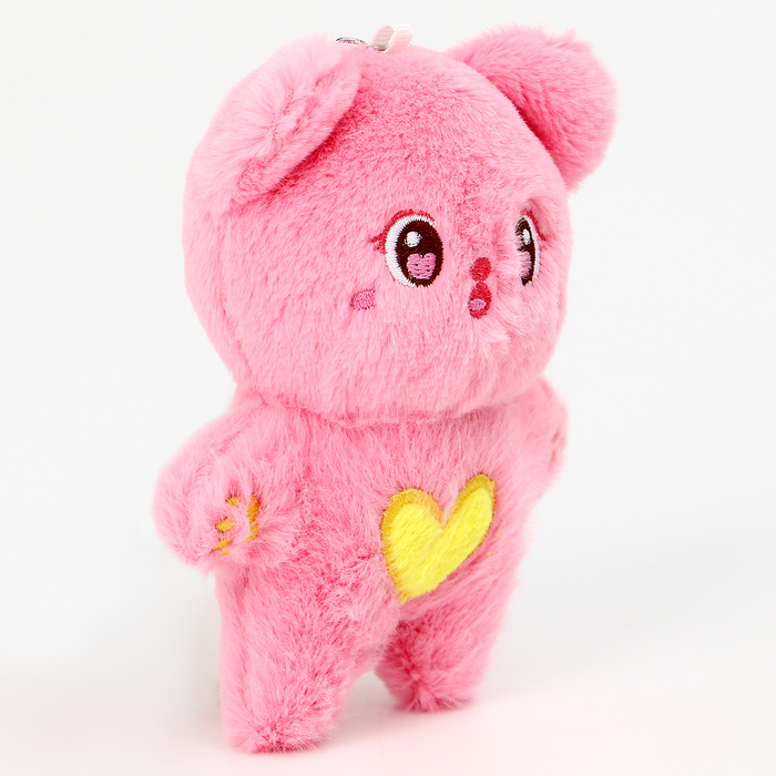 Мягкая игрушка «Мишка с сердцем» на брелоке, 13 см, цвет МИКС