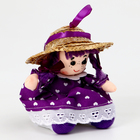 Мягкая игрушка «Кукла» в фиолетовом платье, на подвесе, 10 см - Фото 2