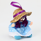 Мягкая игрушка «Кукла» в голубом платье, на подвесе, 10 см - Фото 2