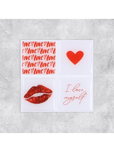 Объёмные 3D стикеры на телефон «Любовь», 4 шт, 3 х 3 см