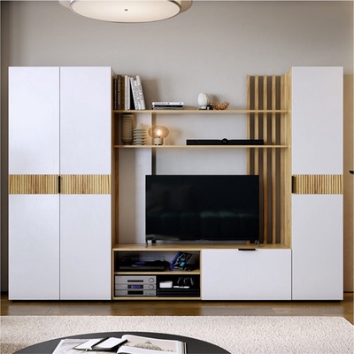 Гостиная комплект «Бери К2», с шкафами, 2600×350×1826 мм, цвет дуб крафт золотой/белое дерево