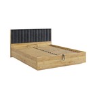 Кровать двуспальная «Адам», с подъёмным механизмом, 1600×2000 мм, цвет дуб крафт золотой/грей алькантара велюр - Фото 1