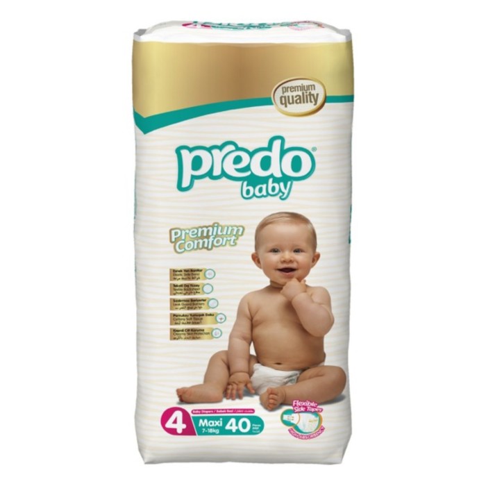 Подгузники Predo Baby Premium Comfort, размер 4, 7-18 кг, 40 шт - Фото 1