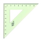 Набор чертёжный 4 предмета (линейка 15 см, угольник 30 °/ 60 °, 10 см; угольник 45 °/ 45 °, 8 см; транспортир 180 °, 9 см), прозрачный зелёный - фото 24652542