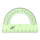 Набор чертёжный 4 предмета (линейка 15 см, угольник 30 °/ 60 °, 10 см; угольник 45 °/ 45 °, 8 см; транспортир 180 °, 9 см), прозрачный зелёный - фото 24652544
