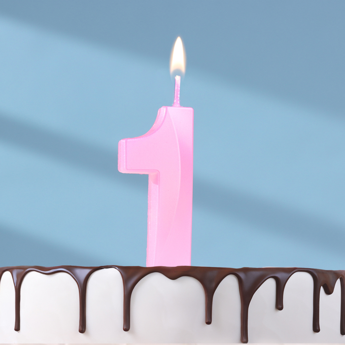 Свеча в торт на шпажке «Грань», цифра 
