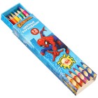 Цветные карандаши, 12 цветов, трехгранные, «Человек-паук» - Фото 8