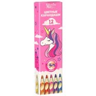 Цветные карандаши, 12 цветов, трехгранные, «Минни Маус и единорог» - Фото 2