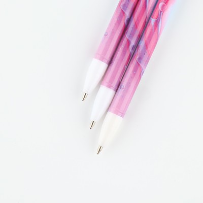 Ручка шариковая синяя паста 0.5 мм с колпачком «Неон» пластик
