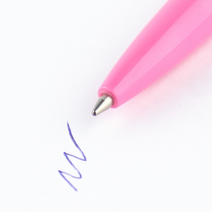 Ручка шариковая синяя паста автоматическая  0.7 мм «Самая очаровательная» пластик - фото 1906578926