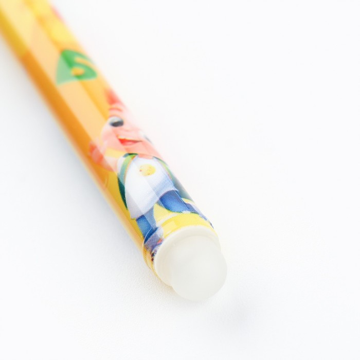 Набор ручка пластик пиши-стирай и 9 стержней «Вперёд к знаниям», синяя паста, гелевая 0,5 мм
