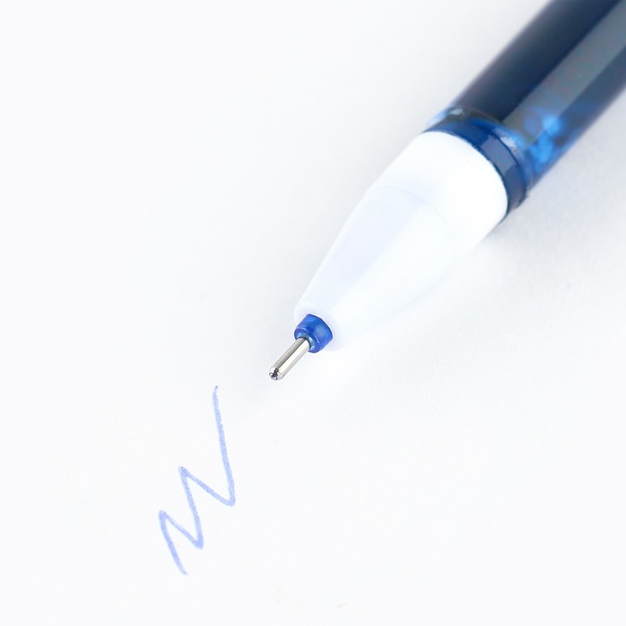 Набор ручка пластик пиши-стирай и 9 стержней «Прощай школа!», синяя паста, гелевая 0,5 мм