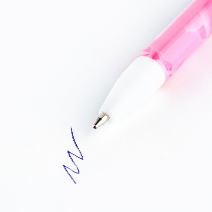 Ручка шариковая синяя паста 0.5 мм с колпачком «Ты прекрасна!» пластик