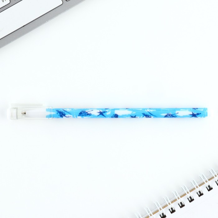 Ручка пластик шариковая, синяя паста, 0,5 мм «Танки»