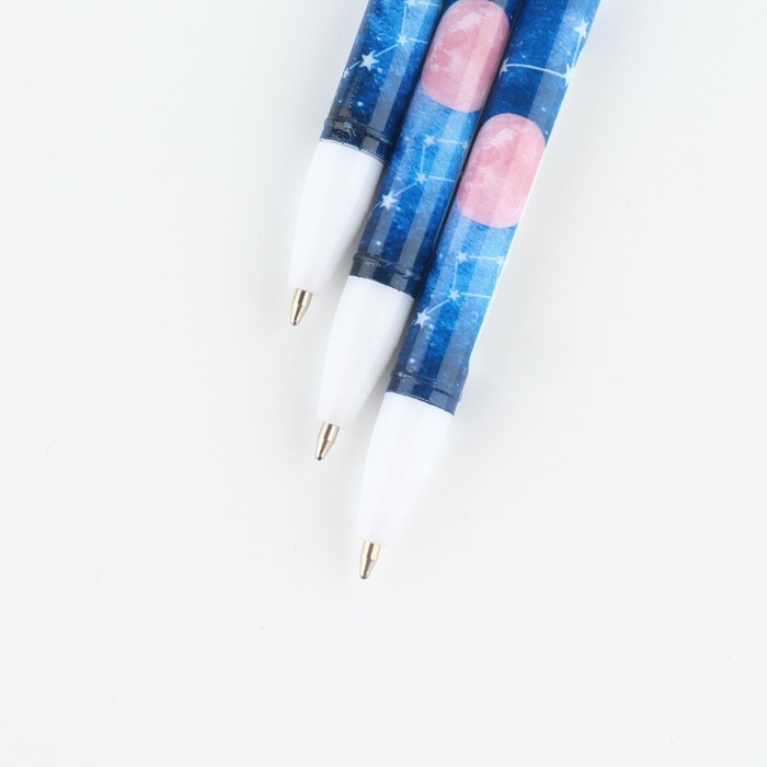 Ручка пластик шариковая, синяя паста, 0,5 мм «Луна»