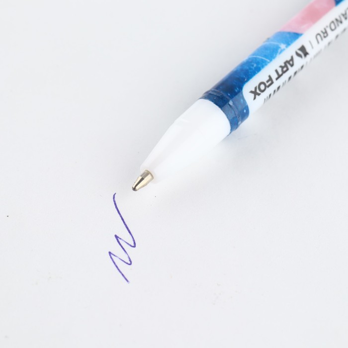 Ручка пластик шариковая, синяя паста, 0,5 мм «Луна»