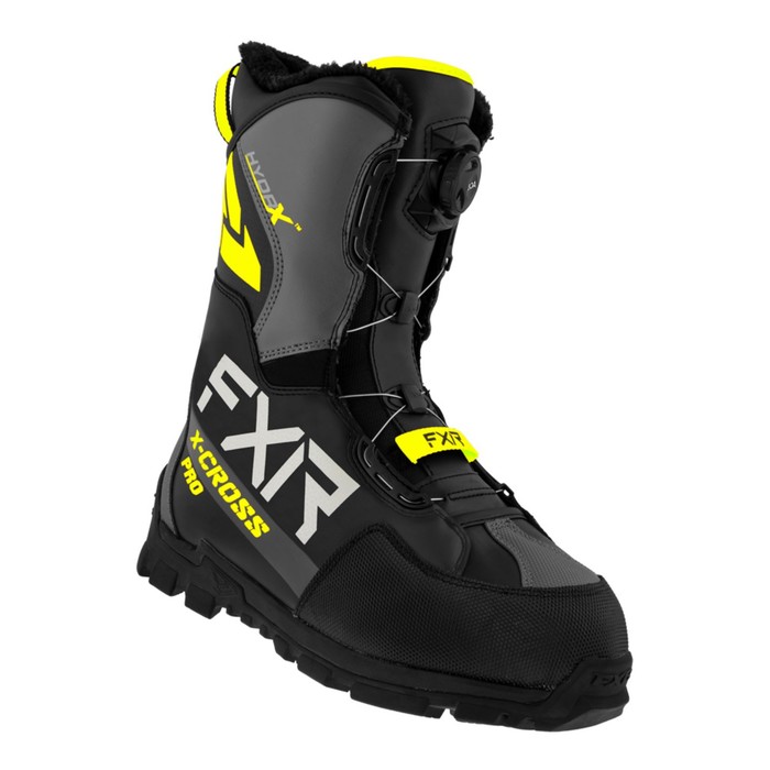 Ботинки FXR X-Cross Pro BOA, с утеплителем, черные, желтые, размер 42