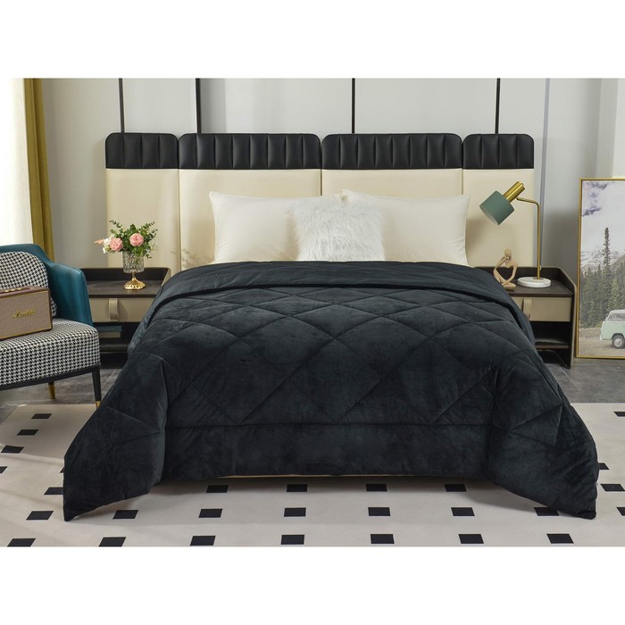 Одеяло «Монако», размер 160х220 см, цвет чёрный - Фото 1