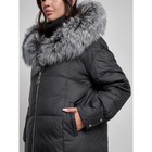 Пальто с чернобуркой зимнее женское, размер 46, цвет чёрный - Фото 12