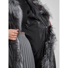 Пальто с чернобуркой зимнее женское, размер 46, цвет чёрный - Фото 15