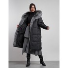 Пальто с чернобуркой зимнее женское, размер 46, цвет чёрный - Фото 3