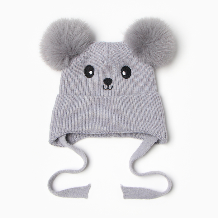 Шапка утепленная «Крошка Я», размер 48-50, серая - Фото 1