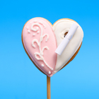 Мини-печенье ванильное на палочке "Сердечко с предсказаниями" 15 г - фото 321035370