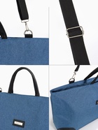 Сумка дорожная на молнии Bagsland, длинный ремень, синяя - Фото 3