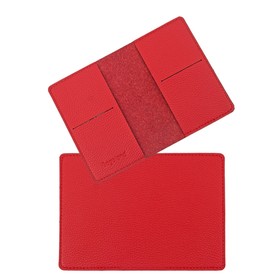 Обложка для паспорта (ВП002-77140) натуральная кожа, красный, 1х10х19,5 см