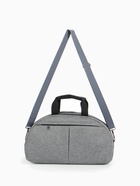 Сумка дорожная на молнии Bagsland, наружный карман, длинный ремень, серая - Фото 8