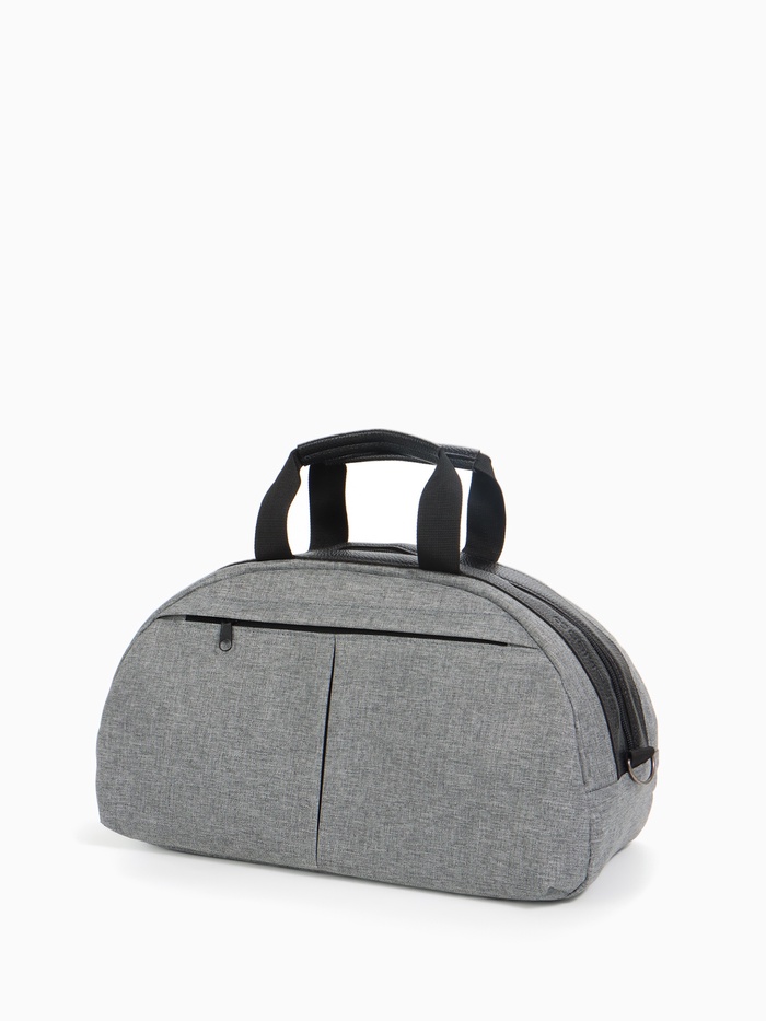 Сумка дорожная на молнии Bagsland, наружный карман, длинный ремень, серая - Фото 1