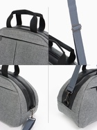 Сумка дорожная на молнии Bagsland, наружный карман, длинный ремень, серая - Фото 2