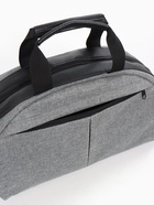 Сумка дорожная на молнии Bagsland, наружный карман, длинный ремень, серая - Фото 5