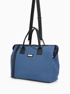 Сумка дорожная на молнии Bagsland, наружный карман, длинный ремень, синяя - Фото 8