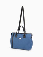 Сумка дорожная на молнии Bagsland, наружный карман, длинный ремень, синяя - Фото 7