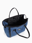 Сумка дорожная на молнии Bagsland, наружный карман, длинный ремень, синяя - Фото 3