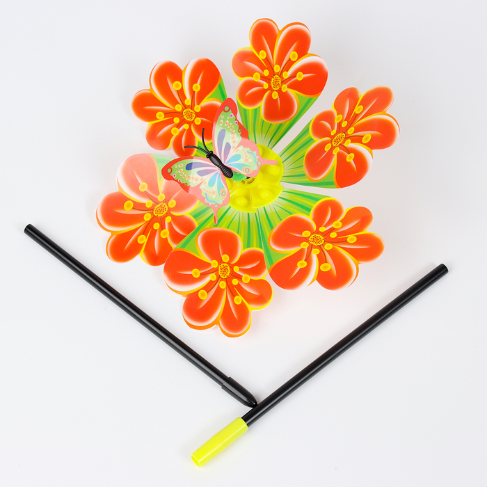 Ветерок «Бабочка на цветке», цвет МИКС