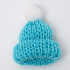 Вязаные шапка и шарфик для игрушек, цвет голубой - фото 8907245