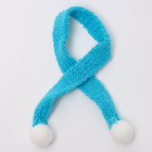 Вязаные шапка и шарфик для игрушек, цвет голубой - фото 8907246