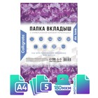 Файл-вкладыш А4, 180 мкм, Calligrata, ПВХ, усиленный, с расширением и клапаном. матовый, 5 штук - Фото 1
